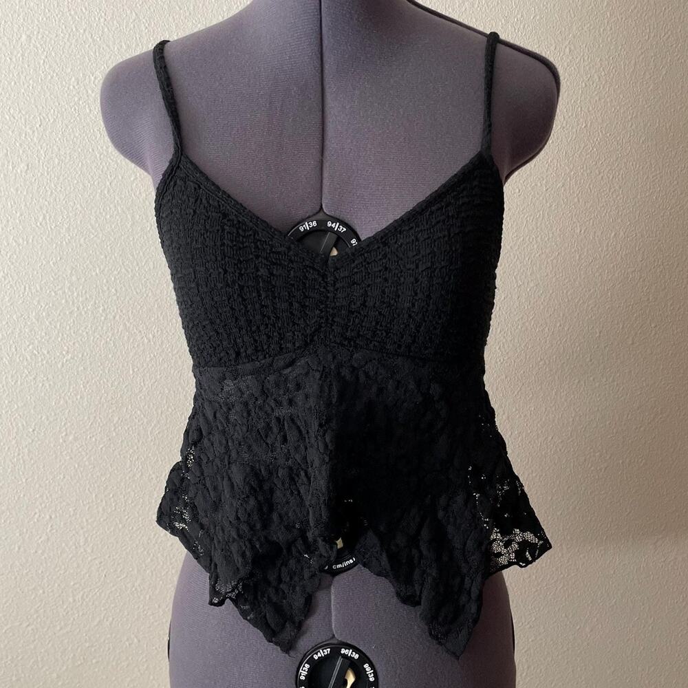 Sheer Lace Asymmetrical Dark Fairy Whimsigoth Tank | Size Small